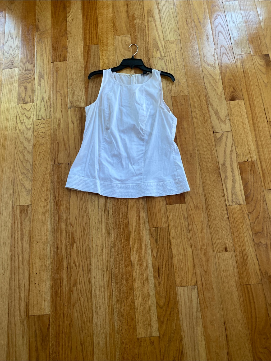 Ann Taylor White Sleeveless Cotton Tank Top